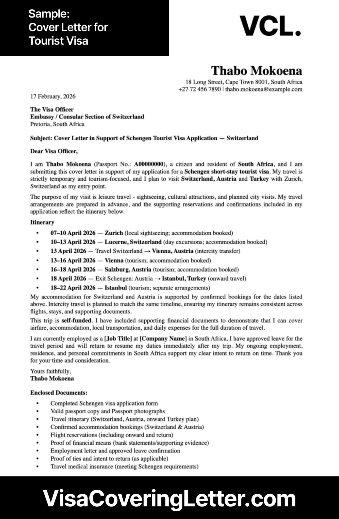 How to write tourist visa cover letter (single & group travelers guide)