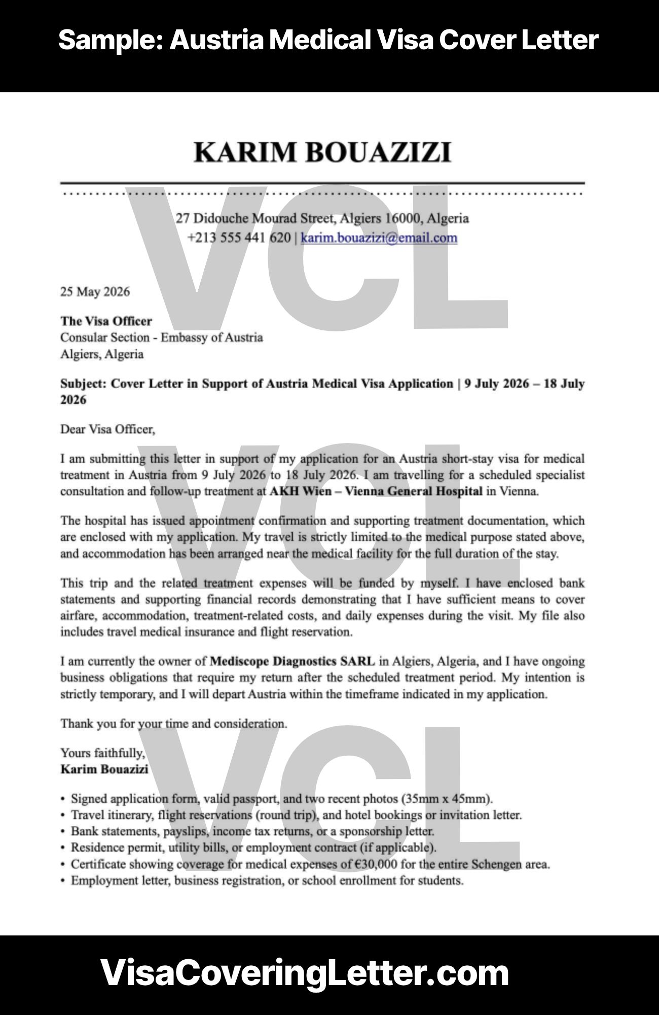 austria-medical-visa-cover-letter-template