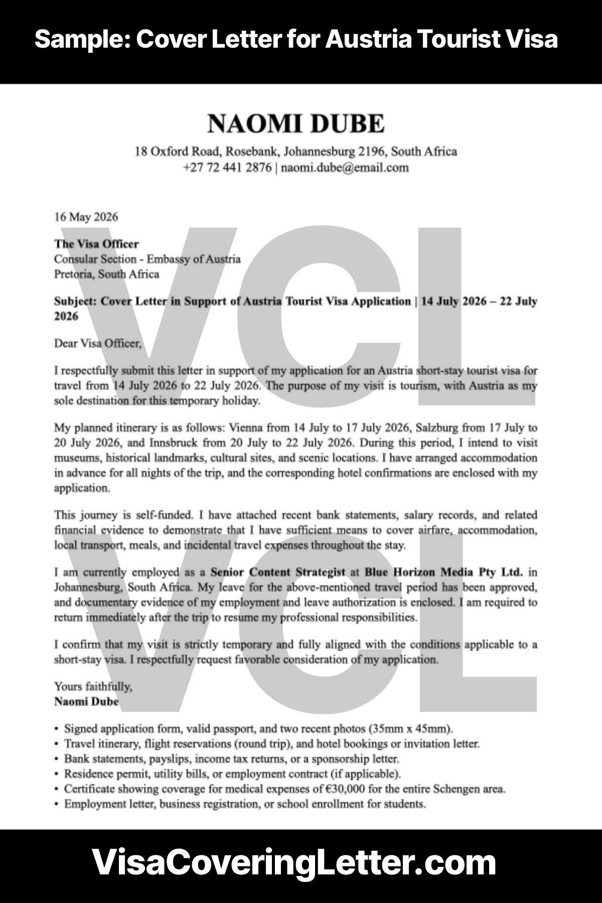 austria-tourist-visa-cover-letter-sample