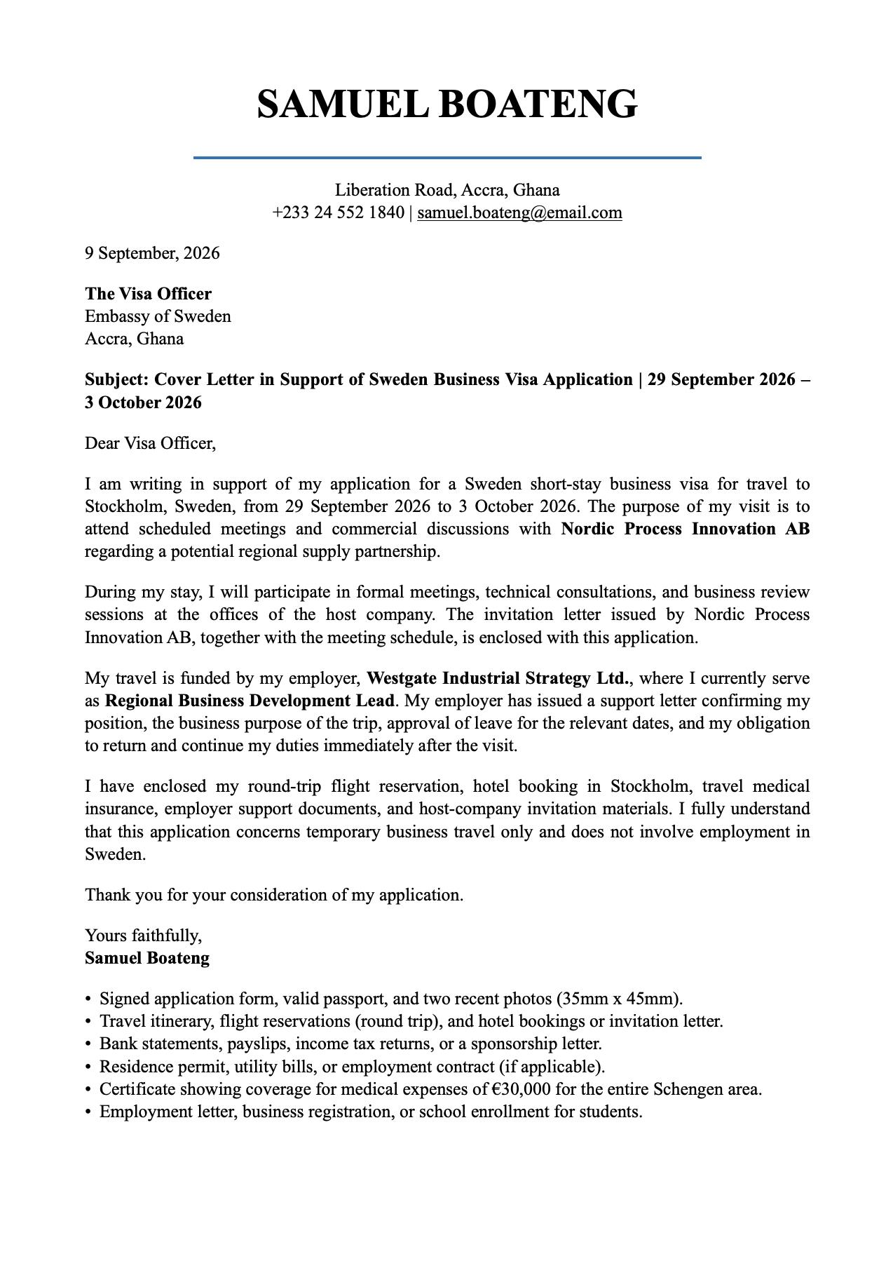 sweden-business-visa-cover-letter-sample