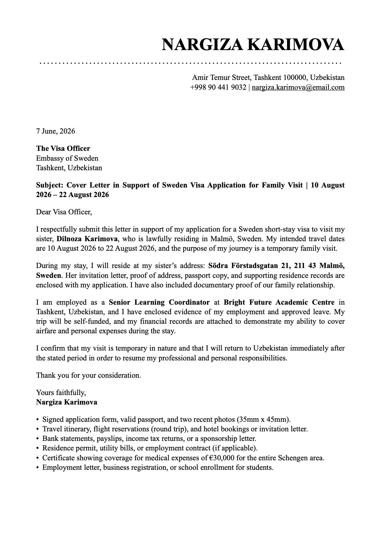 sweden-family-visit-visa-cover-letter-sample