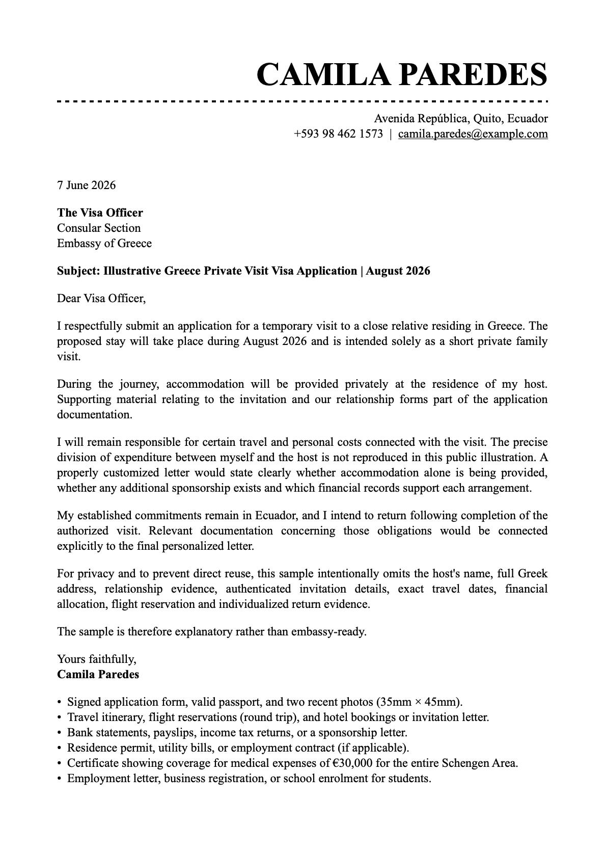 greece-visit-visa-cover-letter-sample