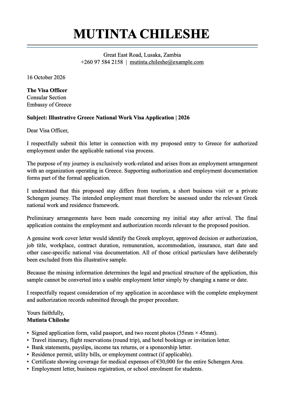 greece-work-visa-cover-letter-sample
