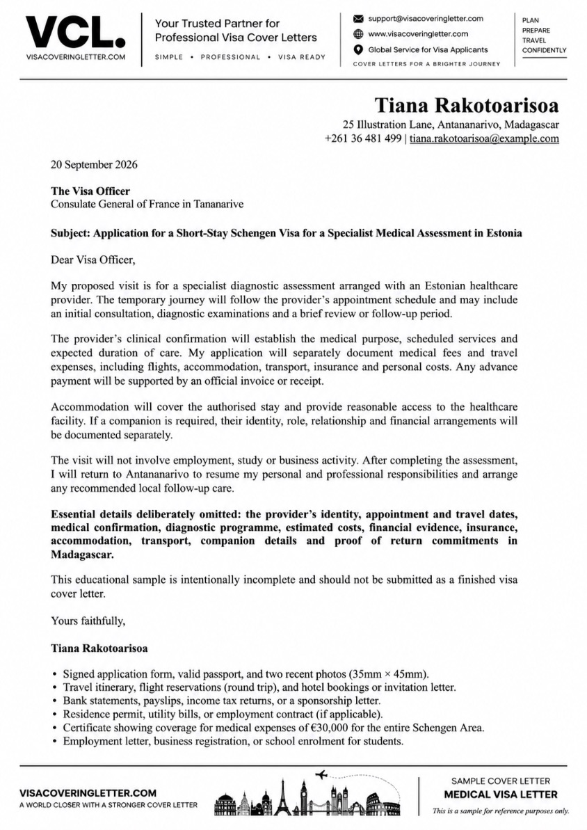 estonia-medical-visa-cover-letter-sample