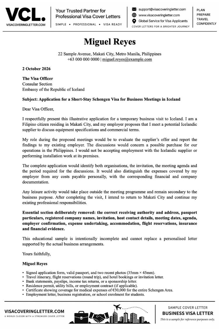 iceland-business-visa-cover-letter-sample