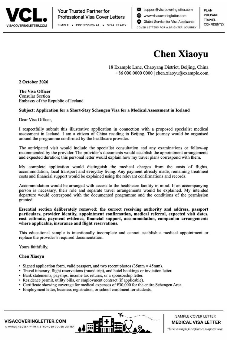 iceland-medical-visa-cover-letter-sample